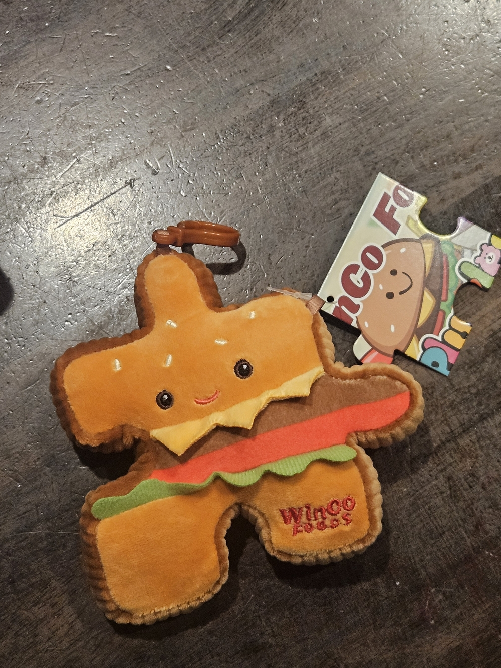 Winco Orange Burger Plush Keychain Cute Stuffed Toy